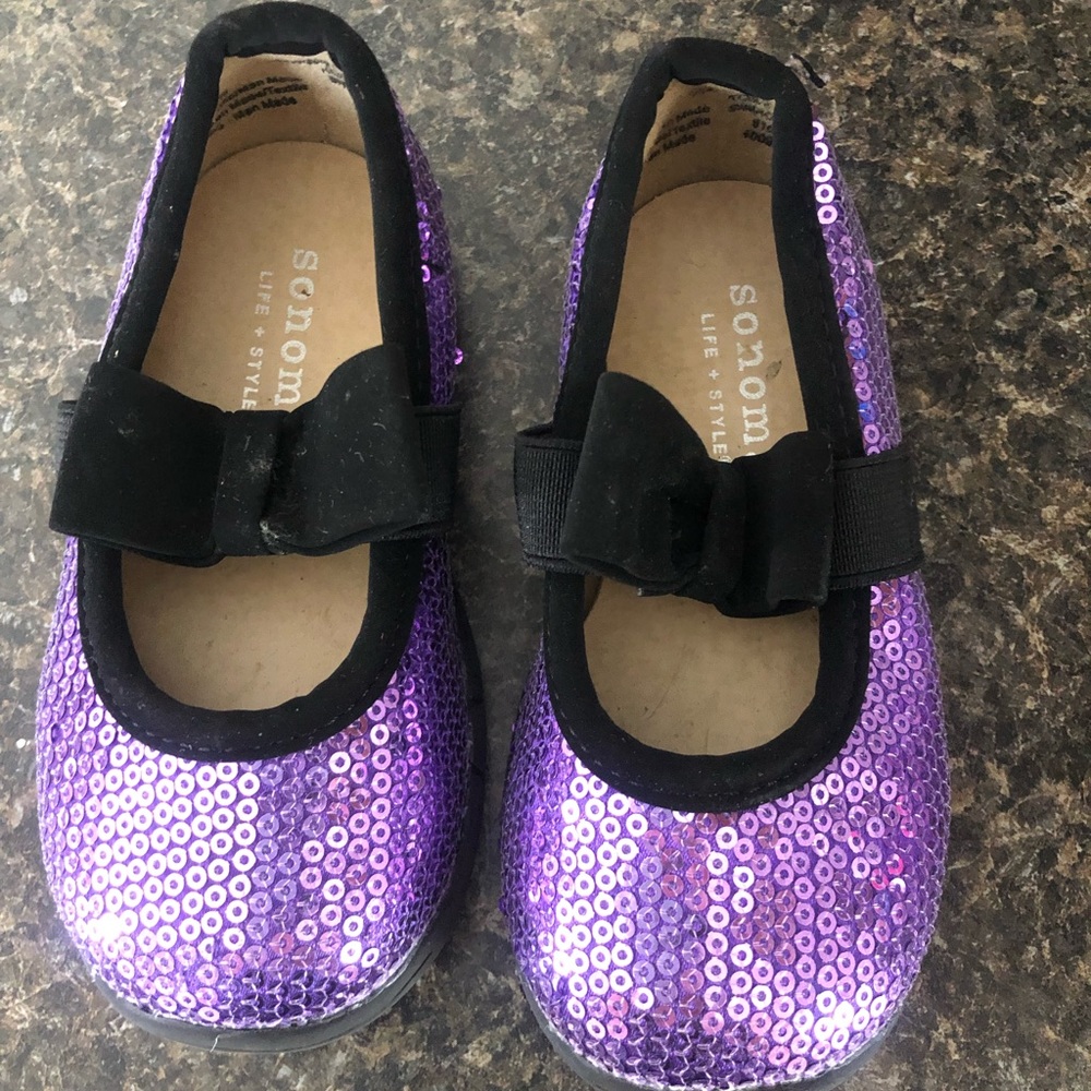 Purple Glitter Mary Janes